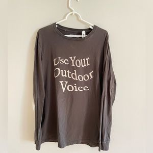 Outdoor Voices X ACLU Long Sleeve, charcoal gray, size XL